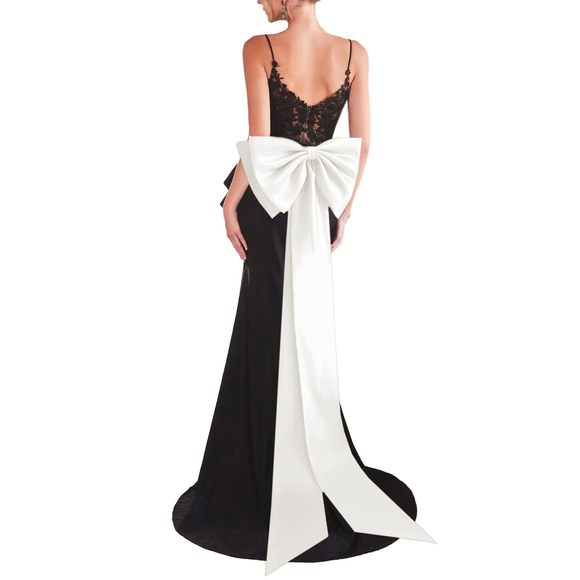 Women's Big Bow For Wedding Dress Detachable Oversize Satin Sweep Train Large🖤 - Picture 1 of 7